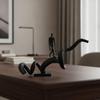 Abstract Human Figure Sculpture Matte Black Modern