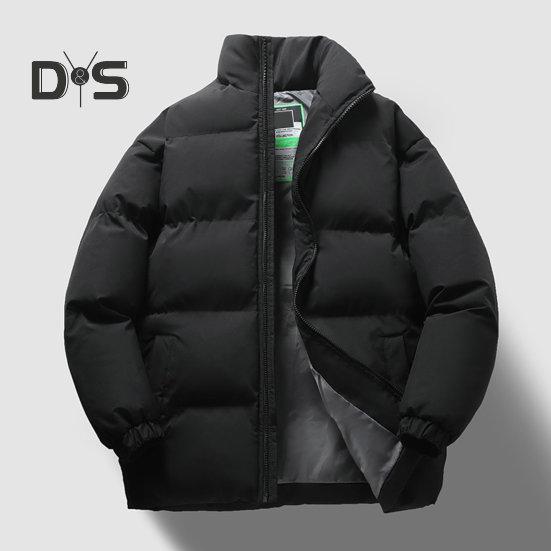 Зимнее хлопковое пальто унисекс с толстым подкладочным воротником-стойкой — фото 3