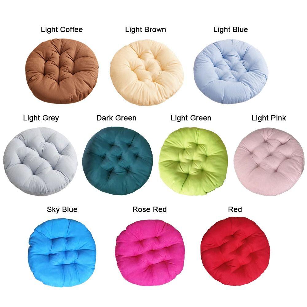Durable Nap Pillow Round Pad Solid Color Non-slip Seat Cushion Thicken Chair Cushion Dining