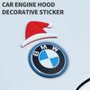 Suitable for most car models 3D Waterproof Christmas Santa Hat Stickers for Tesla Personalized Creative Car Logo
