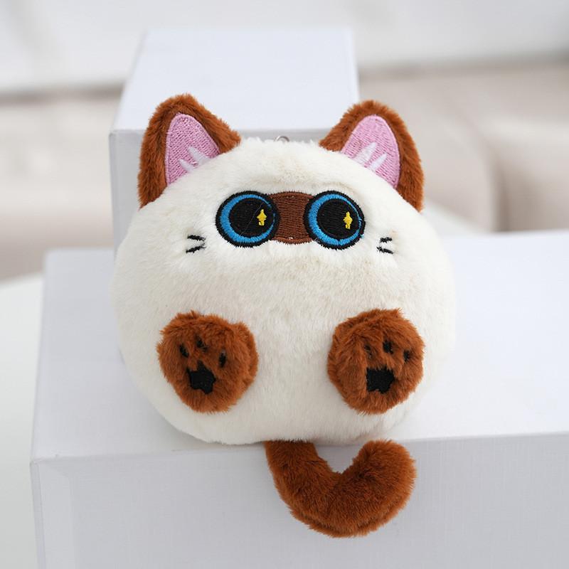 Adorable Plush Cat Keychain Soft Stuffed Animal Bag Charm Cute Cat Doll