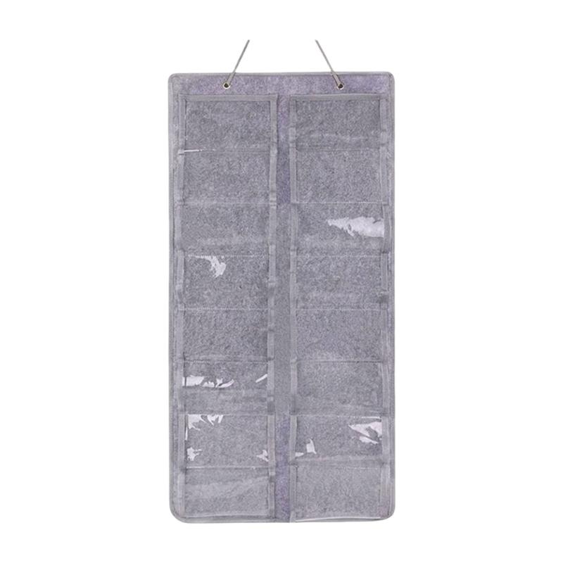 

Set of 2 Sunglasses Display Case 16 Compartment Felt Eyeglass Organizers Wall Mountable Storage Pouches for Eyewears 1 сірий колір