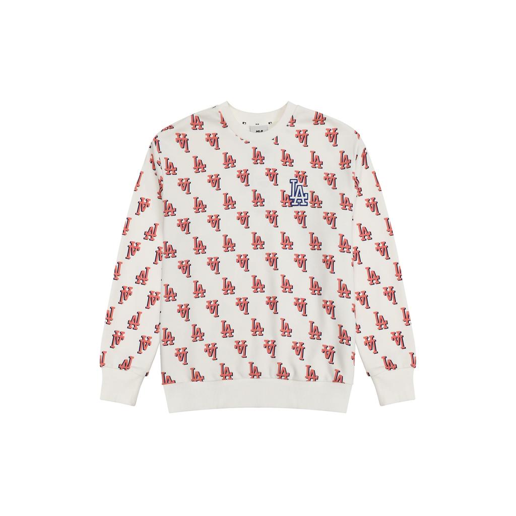 MLB Los Angeles Dodgers Sweatshirts Unisex Cream Crew Neck Moderate Regular 3AMTM0231-07CRS