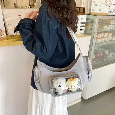 Schoolbag1011 New Transparent Versatile Pain Bag Small Food Amount Shoulder Crossbody Secondary Women's Bag Ins Doll Bag Student Girl
