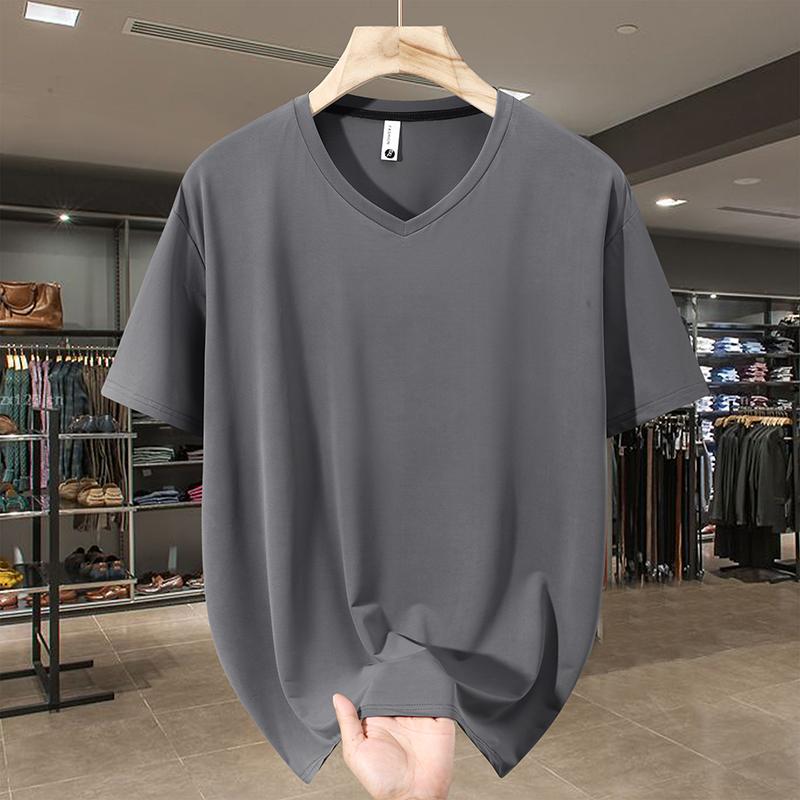 

Мужская футболка большого размера 4XL-13XL, летние топы, черная футболка с коротким рукавом 13XL(170kg-180kg) серый