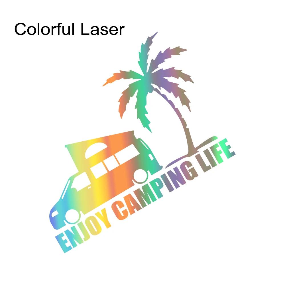 

Enjoy Camping Life Slogan Car Windshield Sticker Window Body Vinyl Decal Decoration For VW Volkswagen Transporter T4 T5 T8 Bus 21x14.8cm
