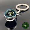 Luminous Zodiac Keychain: Twelve Constellations with Taurus & Aquarius Gem Pendants