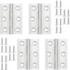 AIMOONSA Flat Stainless Steel Hinges 66x38x1.2 Mm - Pack of 4 for Doors, Cabinets, Drawers