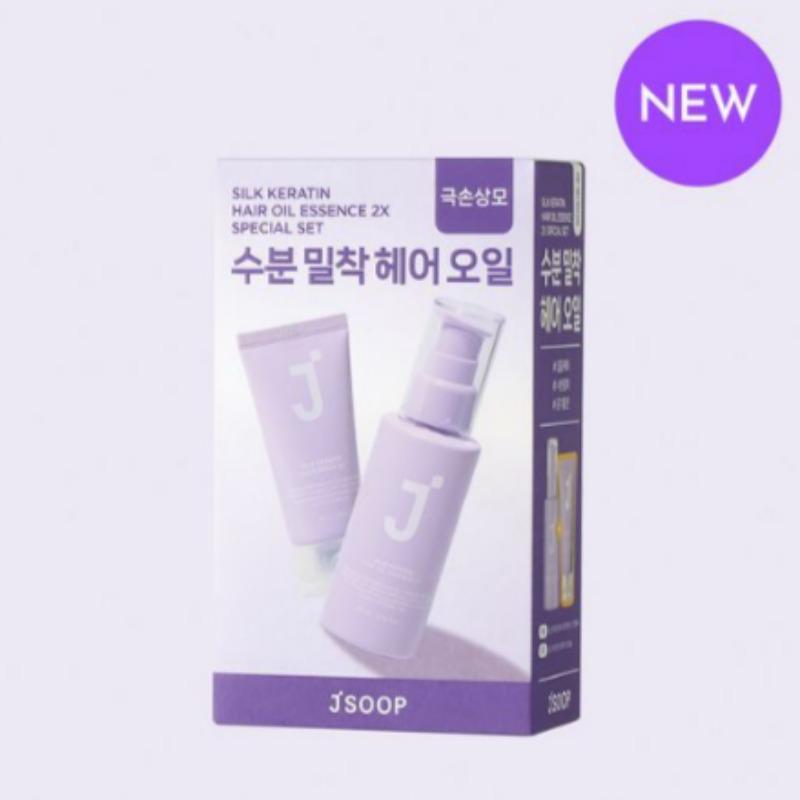 J. Soop Silk Keratin Hair Oil Essence 2X 80ml Exclusive Set (+Water Pack 50g)