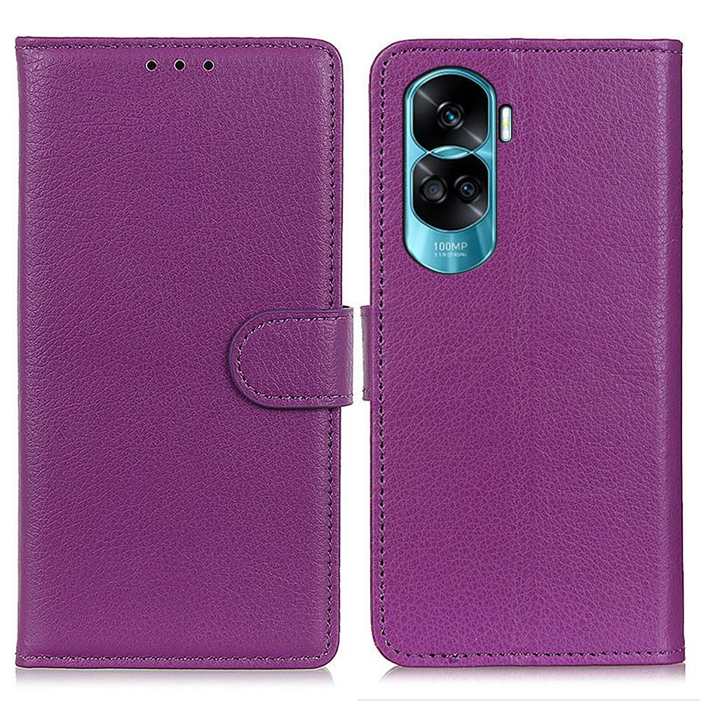 

For Honor 90 Lite 5G/X50i 5G Flip Phone Cover Stand Wallet PU Leather Protective Phone Case Purple