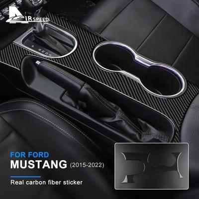 Kryt pre Ford Mustang 2015-2022 Pravé uhlíkové vlákno Dekoračný panel radiacej páky Nálepka na stredovú konzolu Auto