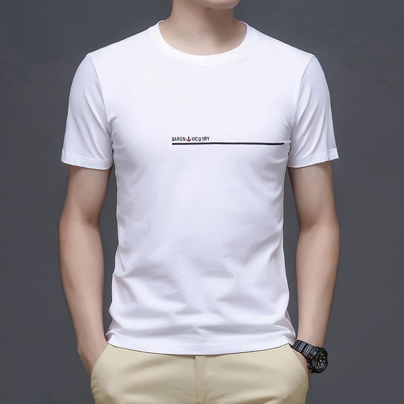 

Новая мужская футболка с короткими рукавами, пуловер с круглым вырезом, летняя футболка с короткими рукавами, модная футболка, мужская одежда XXL