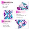 Rainbow Braiding Hair Extension 24 Inch 1 Pack Synthetic Profession Jumbo Braid in Hair Extensions 4 Tone Crochet Colored Hair Extensions for Braiding