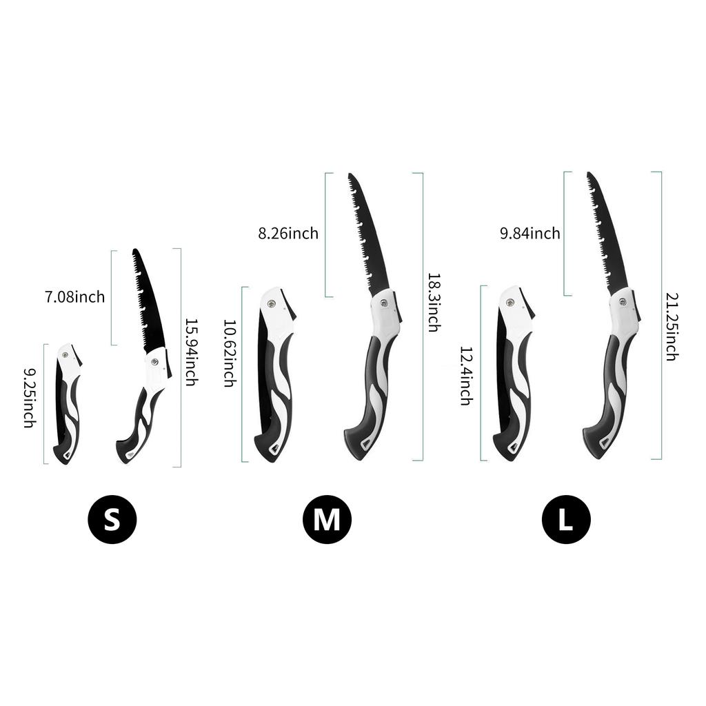 Sierra plegable de 8 pulgadas con dientes duros, mangos ergonómicos, sierra manual de hoja Extra larga, sierra para cortar madera