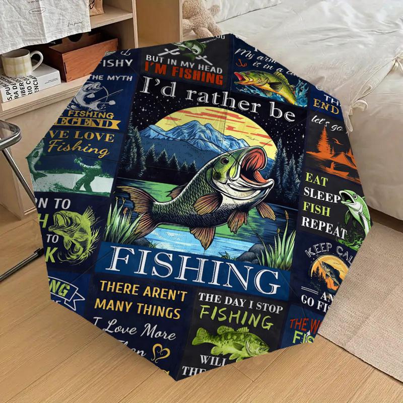 1pc Fishing Legend Pattern Umbrella Design Automatic Opening and Closing Umbrella, High-quality Travel Umbrella, C1128061