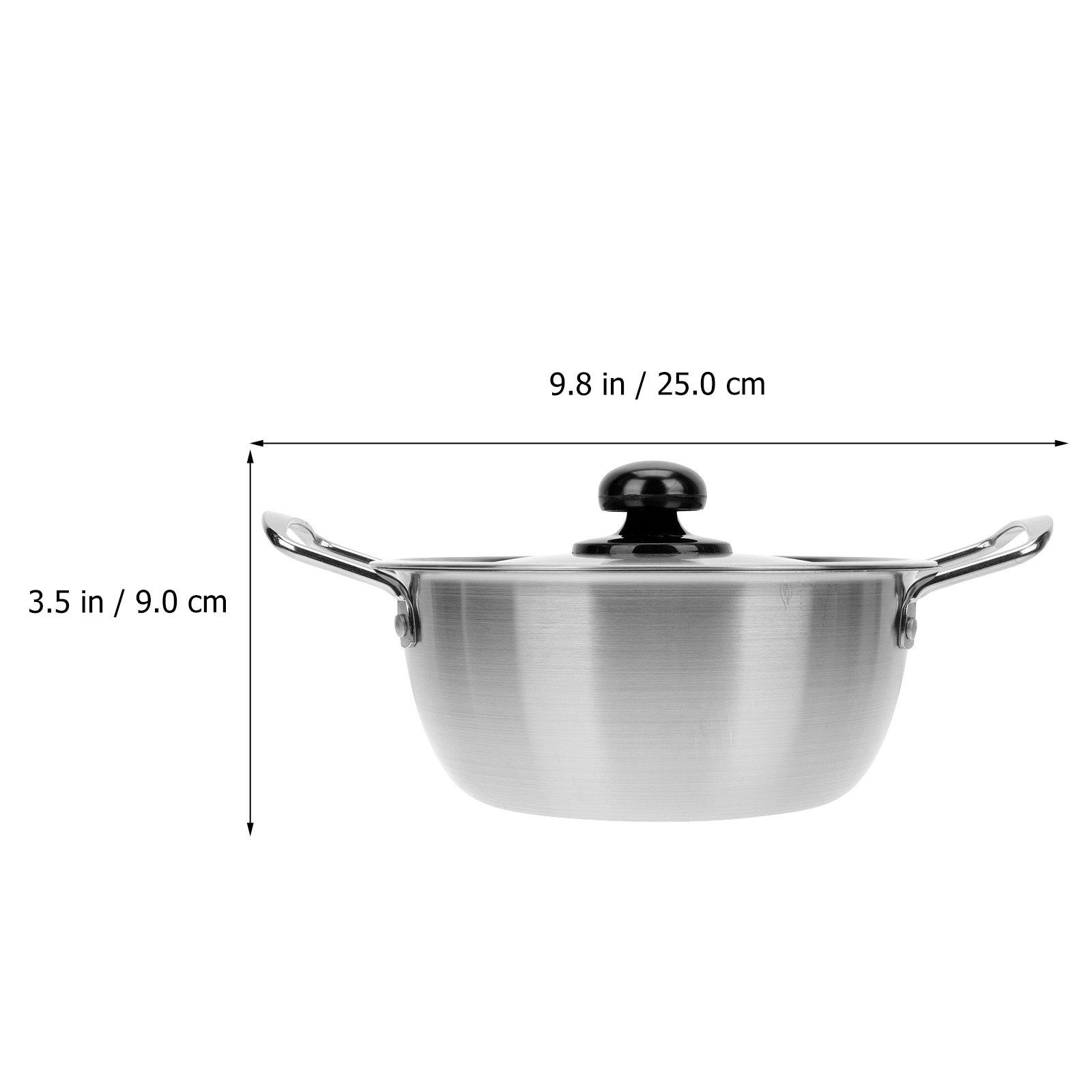 1Set Stainless Steel Noodle Pot Double Ear Design for Cooking and Gifting Instant Noodle Pot Household Cookware серебряный
