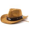New Tibetan western cowboy hat dance performance jazz hat leather belt suede felt hat hat