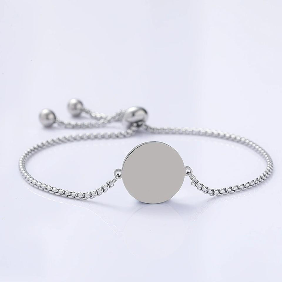 10 fashionable stainless steel circular blanket labels, couple friendship mirror pendants, adjustable bracelets, jewelry gifts