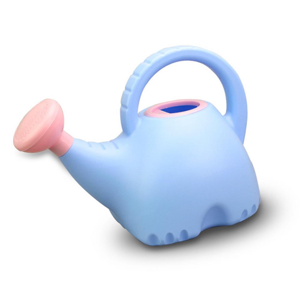 Children Watering Can Elephant Shape Cute Plastic Watering Kettle Gardening Toy 1.5L Blue