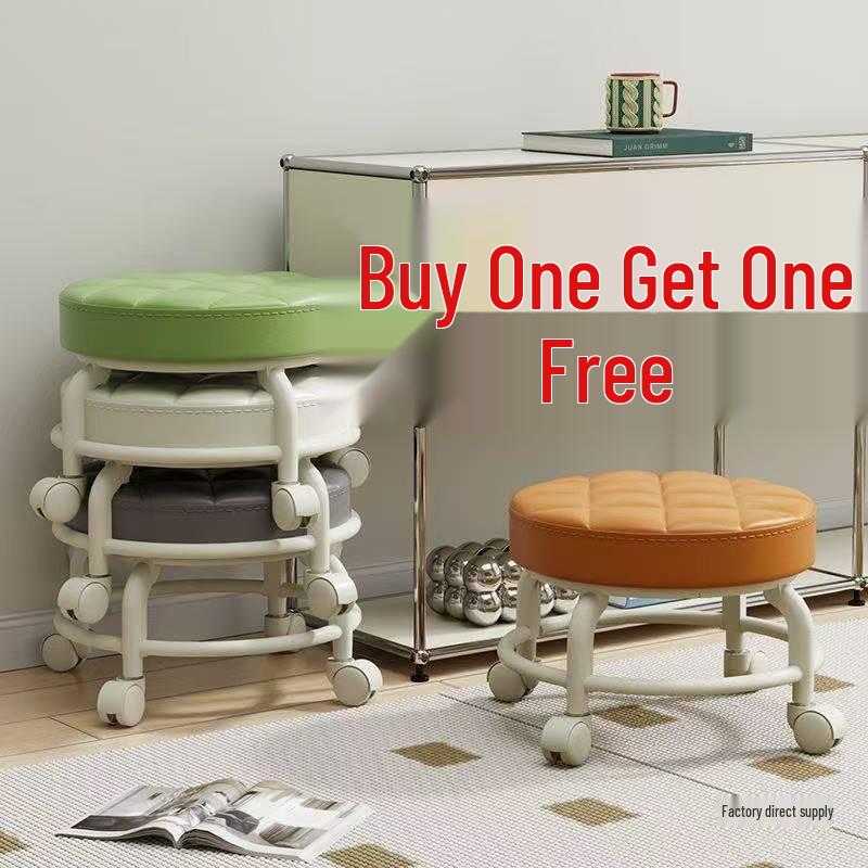BOGO: Universal Wheel Small Stool - Mobile Seat with Casters for Kids and Home Use