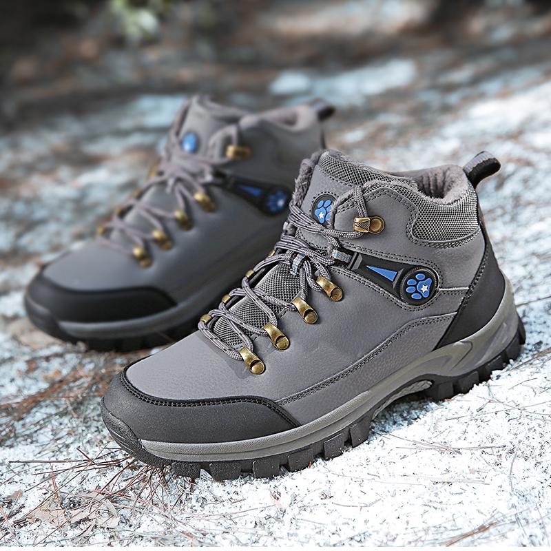 New Fashion Brand Warm Men's Snow Boots Outdoor Sneakers Plus Size Man Winter Plush Boot Waterproof Ankle Boots High Top Shoes