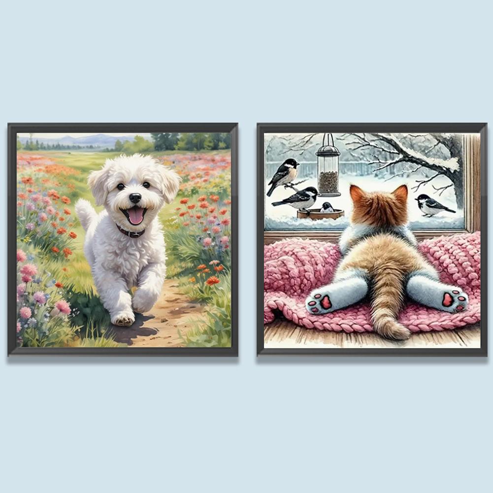 Animal 5D DIY Full Drill Round Diamond Painting Kit for Home Wall Decor