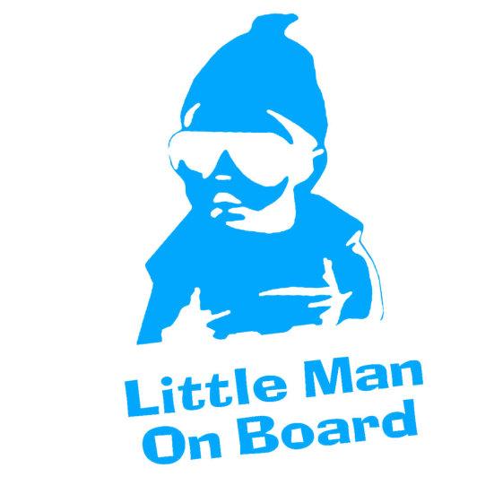 Little Man On Board Funny Baby Car Vehicle Reflective Decals Sticker Decoration