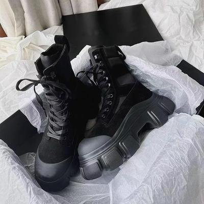 Mode NEU Winter Plateau Damen Kurze Stiefel Mode Damen Elegant Schnürstiefelette Outdoor Dicke Sohle Motorradstiefel