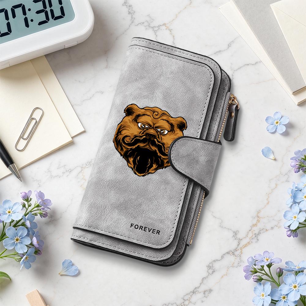 Brussels Griffon Print Long Wallet Forever Stylish Multi Slot Purse Portable Casual Daily Card Holder