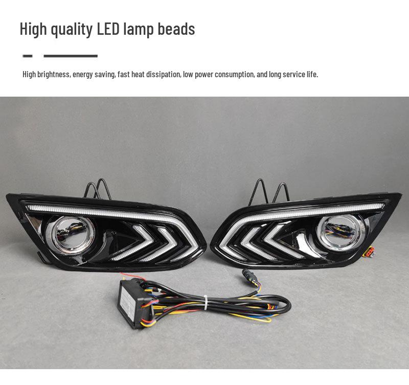 LED Daytime Running Lights & Front Fog Light Frame for 15-18 Ford Escort