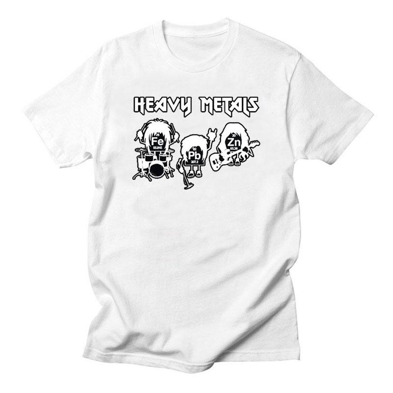 

Heavy Metals Chemistry Periodic Table Rock Roll Music Physics Biology Cotton T Shirt Vintage Men Daily Casual Loose T-shirt Tops 4XL