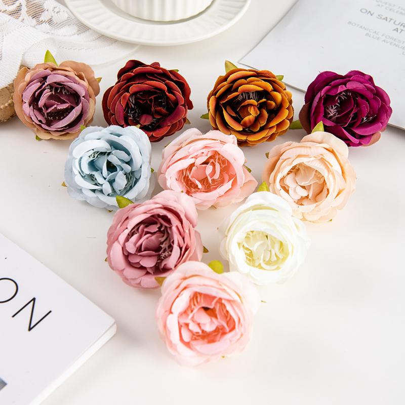 Silk Artificial Rose Heads Festival Arches Decor Home Arrangement Wedding Bridal Bouquets Diy Gift box Headdress Wrist Flowers