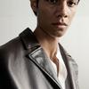 Men's lapel leather jacket, black minimalist short coat/retro tooling leather jacket men