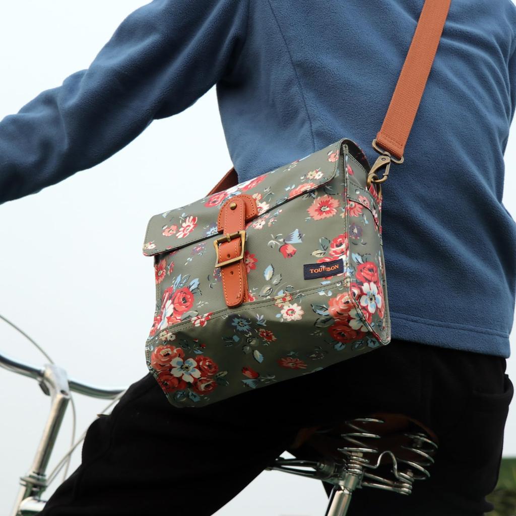 Tourbon Handlebar Bicycle Side Easy to Retro Motorcycle Shoulder Bag Bag, Bag, Install,