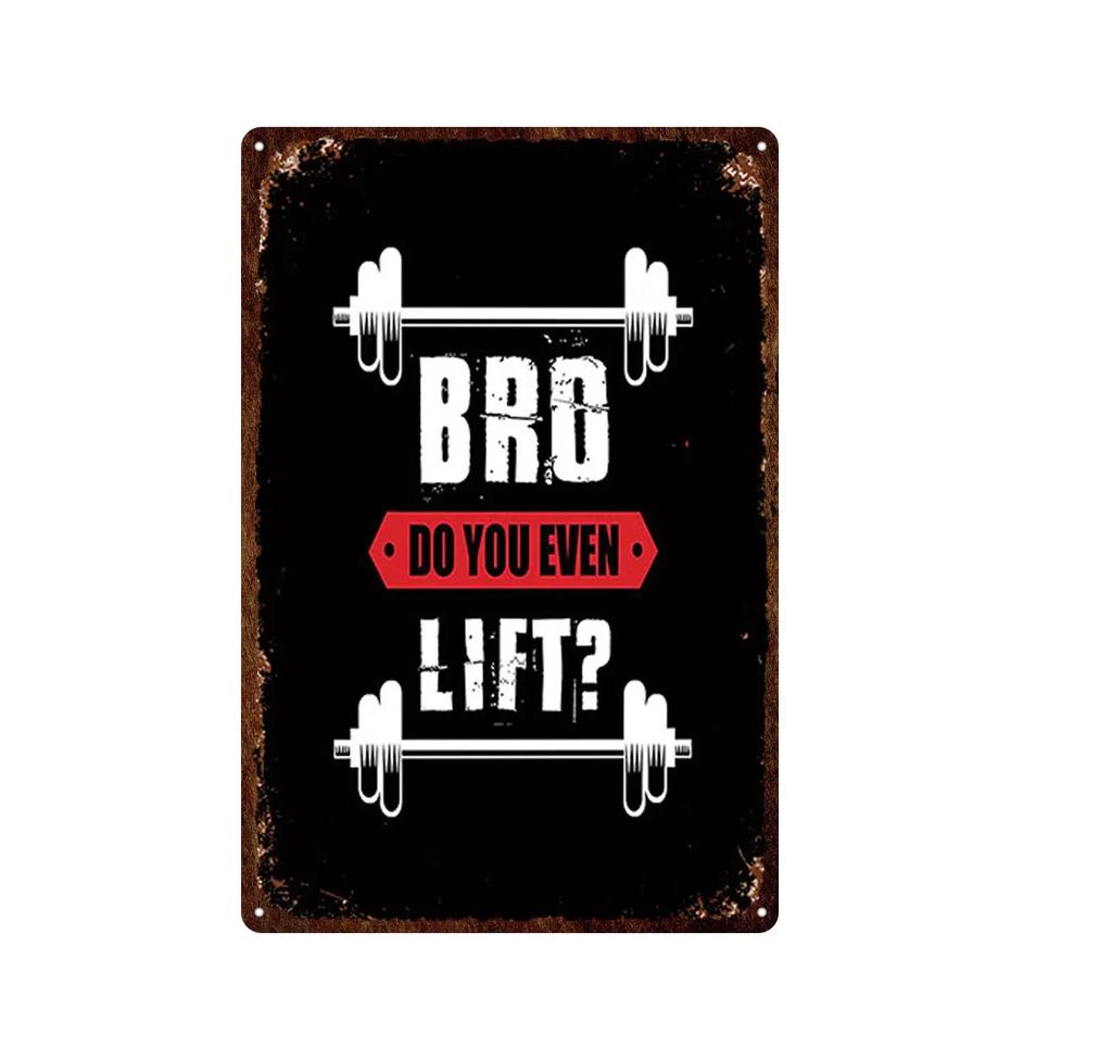 Funny Text Sign Exercise Fitness Poster Gym Training Room Wall Decor Pin Up Tin Sign Man Cave Art Poster Decoration Metal Plate