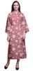 Bimba Light Purple Floral Leaves & Tazetta Daffodils Long Robes For Women Printed Bride Getting Ready Bridesmaid Robes Cotton Bathrobes