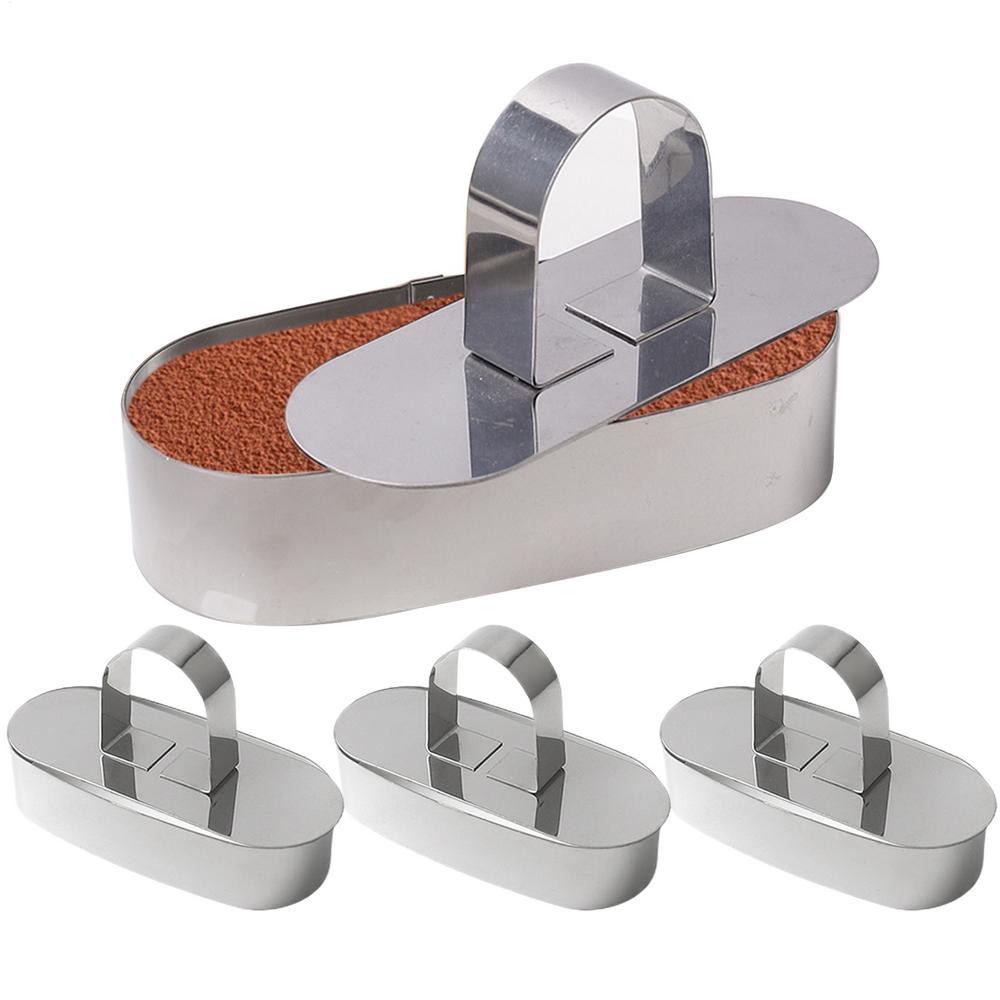 Cake Ring Mold 4X Stainless Steel Cooking Rings Cake Ring Molds Food Rings Dessert Mousse Cooking Rings Pastry Mold with Pusher