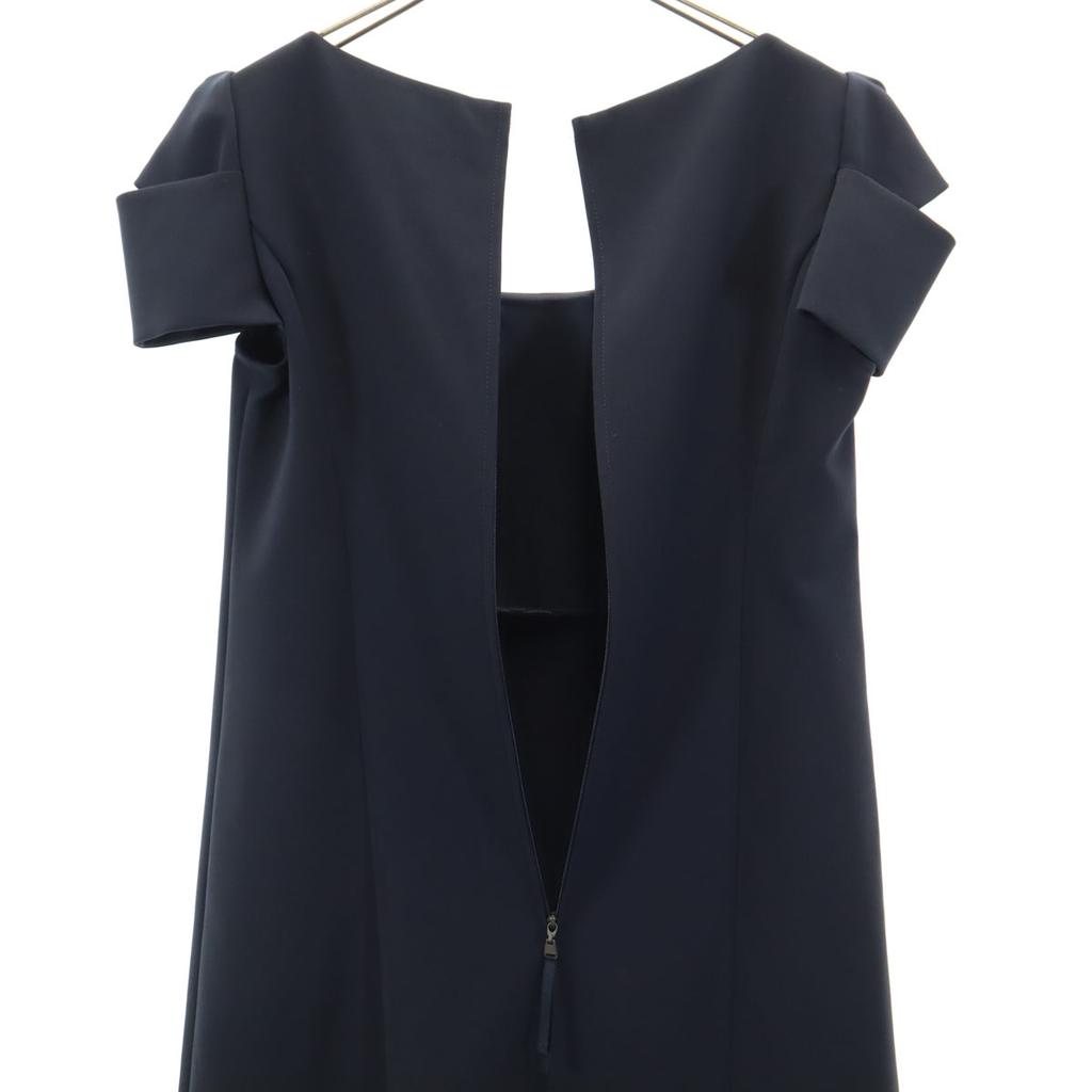 FOXEY NEW YORK Made In Japan Short Sleeve Mini Dress 38 Dark Blue Women Used