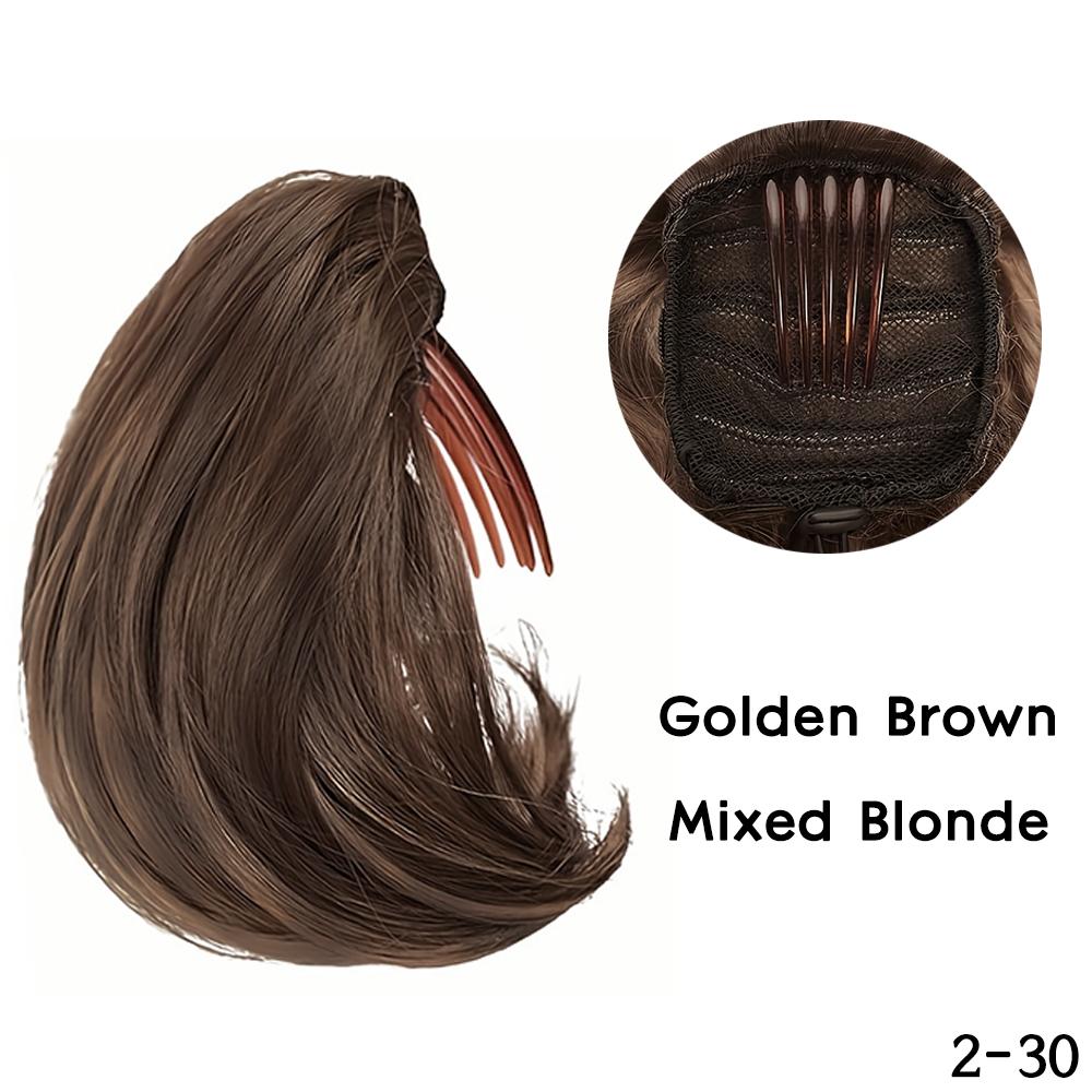 XINRAN Hair Bun Hairpiece Synthetic Short Ponytail Bun Extension Hair Drawstring Bun Hair Pieces Wig For Women Cosplay Wear
