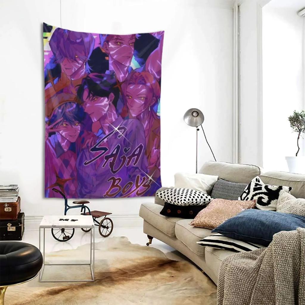 Fantastic Saja Boys Anime Tapestry, Home Decor, Popular Cartoon Character Wall Art Tapestries Backgrounds For Living Room, Dorm