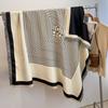 Double-Sided Imitation Cashmere Warm Striped Scarf Women'S Thickened Scarf Air Conditioner Shawl Outside