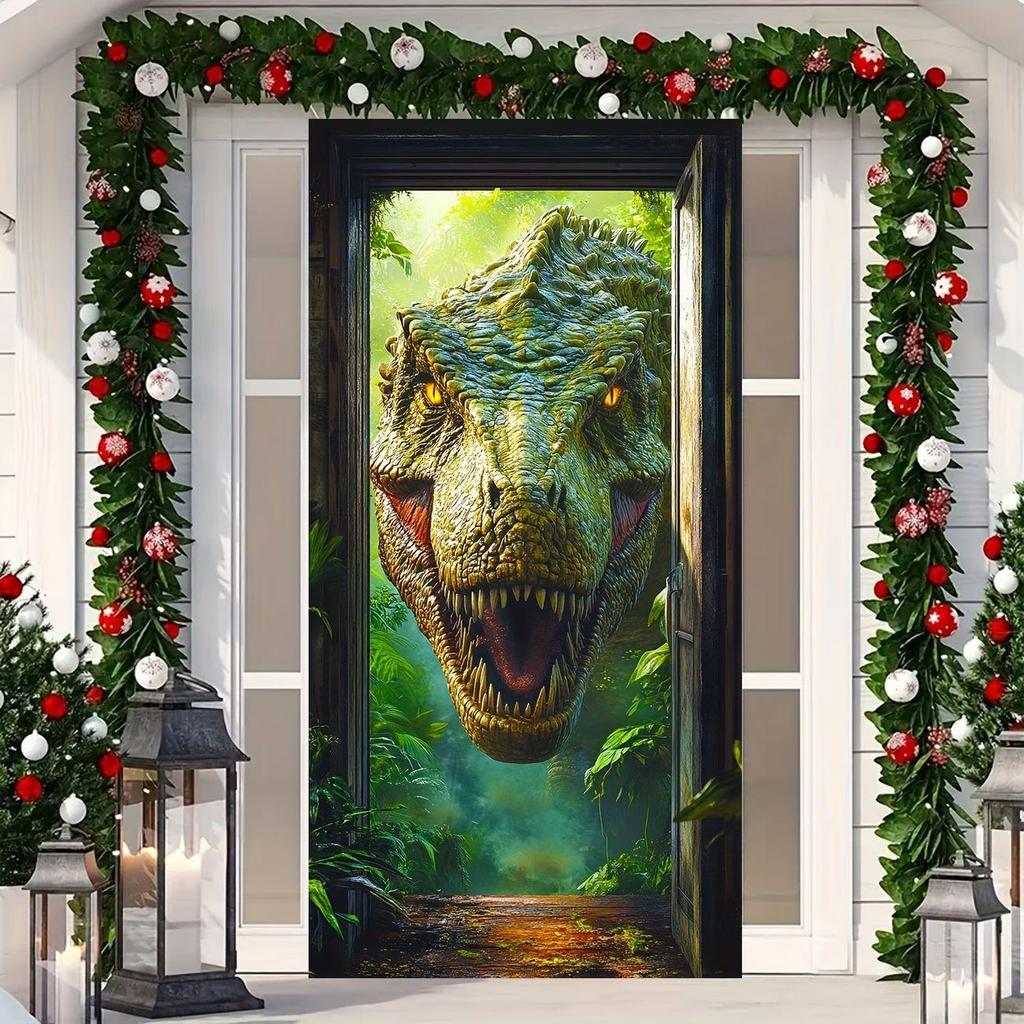 3D Visual Space Art Doorway Banner - Party Celebration Polyester Door Curtain Flag Decoration