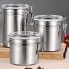 1100/1800mL Stainless Steel Lock Catch Storage Jars Moisture-proof Coffee Bean Scented Tea Bean Kitchen Food Storage Container