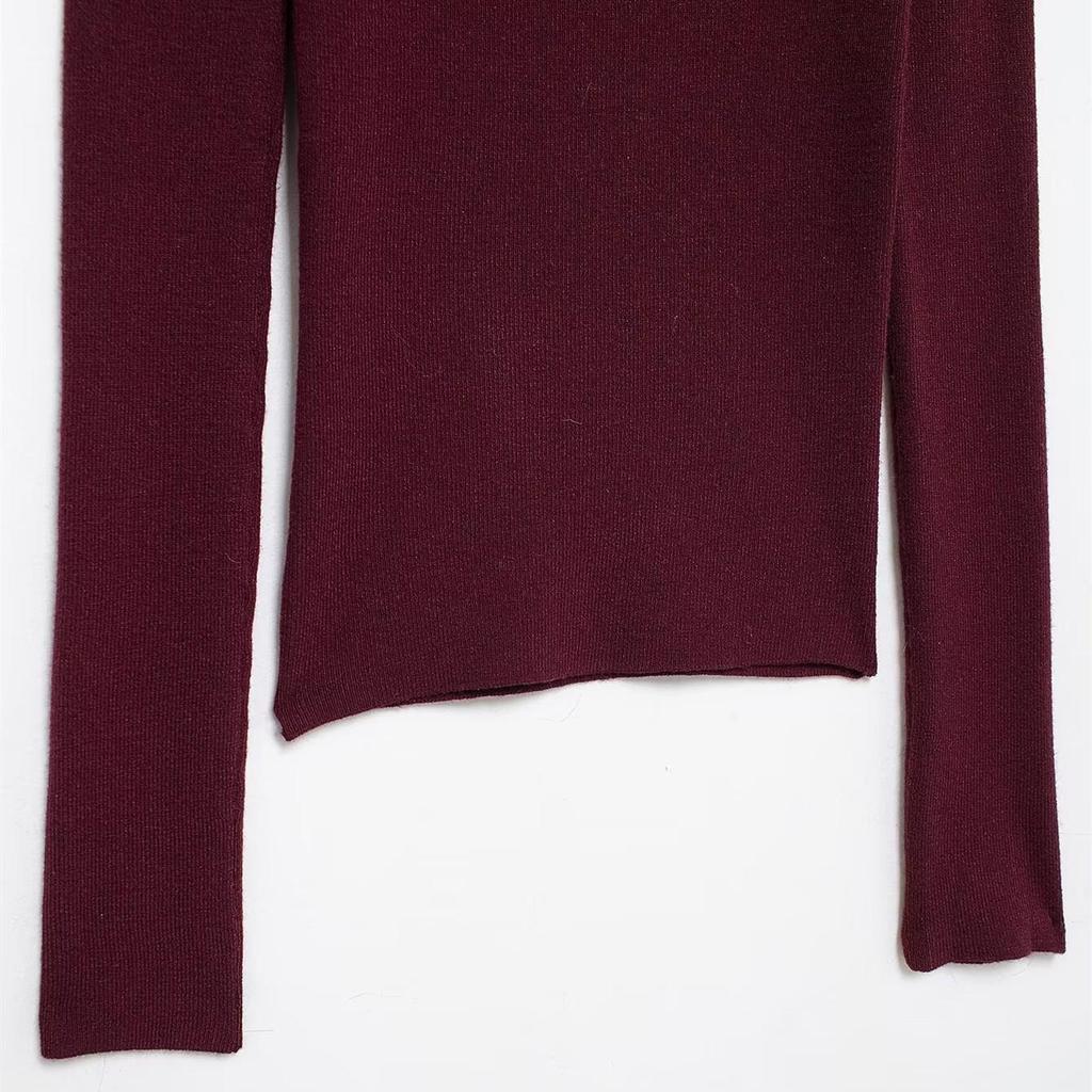 2025 Spring Off-Shoulder Knit Pullover: Women's Slim, Versatile, Long-Sleeved Fashion Top