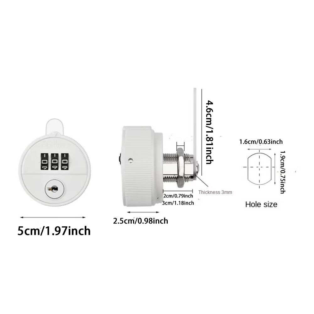 Durable Combination Lock 3 Digital Code Cabinet Lock Security Password Lock Office Locker