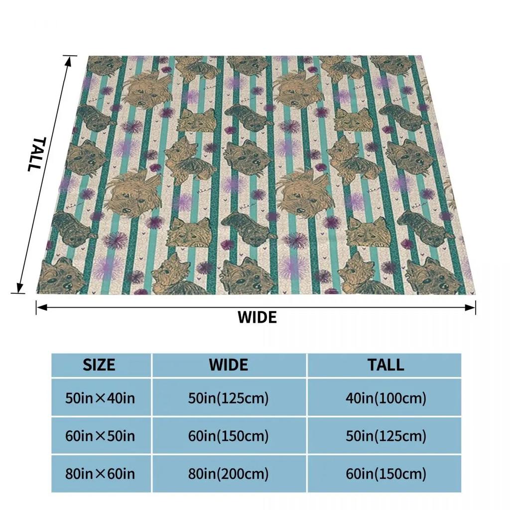 Yorkshire Terrier Dog Blankets Flannel Printed Plaid Anime Multifunction Lightweight Throw Blankets for Sofa Outdoor Rug Piece
