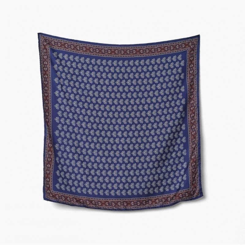 Paolo Albizzati Silk Bandana  Geometric  Navy Azf1m80002a72