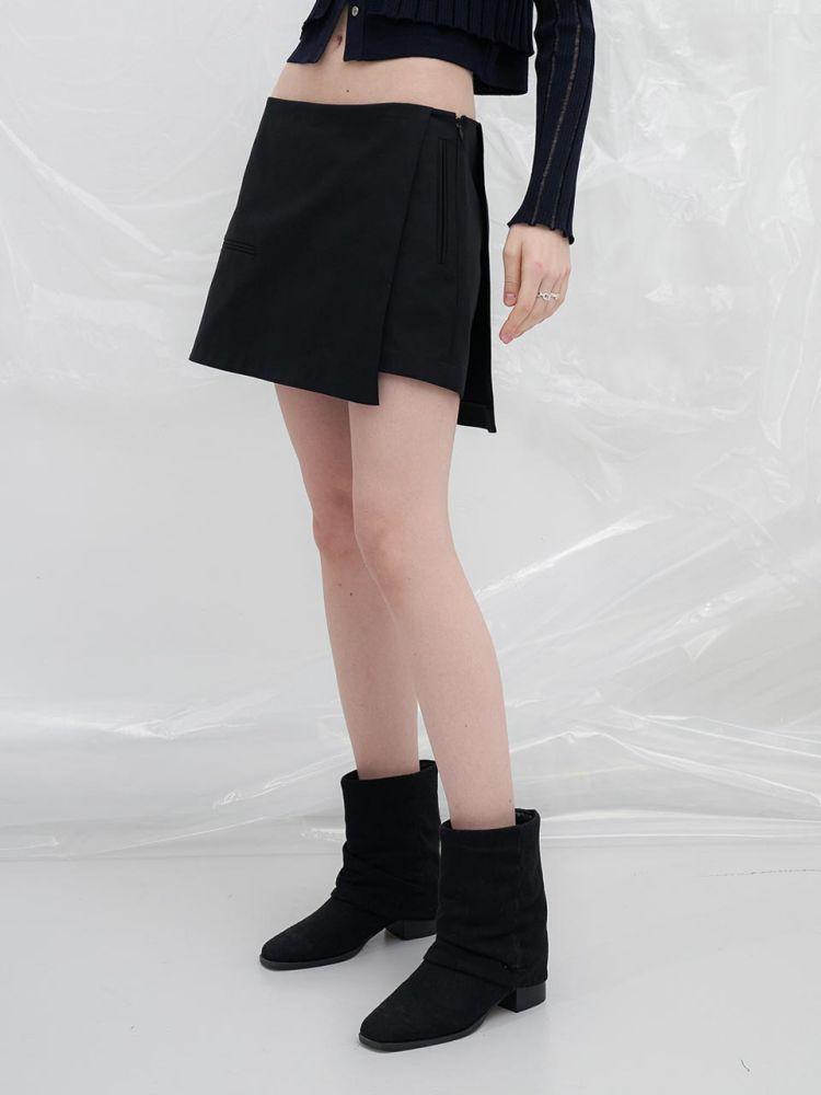 Yusentig Mini Wrap Skirt Black Aw4Ms46010