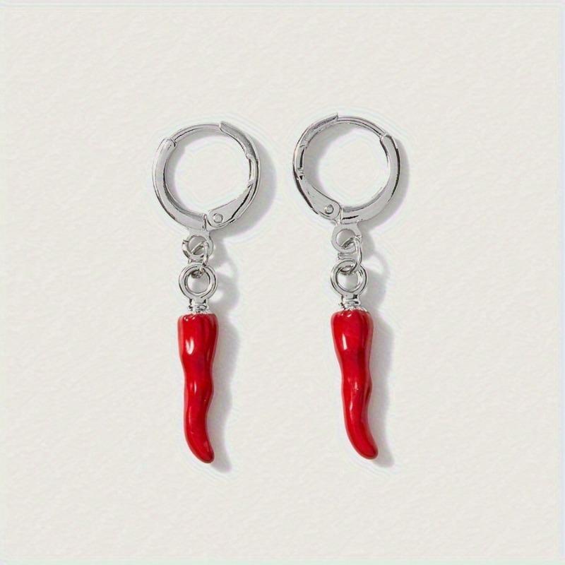Fashion Red Pepper Chili Ear Buckle Explosion Red Pepper Earrings Y2K Earrings