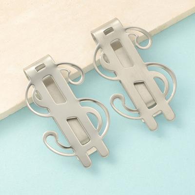1Pcs Slim Money Clip Stainless Steel Cash Bills Credit Clip  Dollar Design  Coin Banknote Cash Clamp Holder
